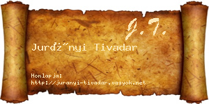 Jurányi Tivadar névjegykártya